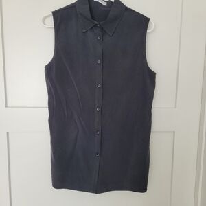 DISSH Sleeveless Button-Up Women's Top - Black Size 8